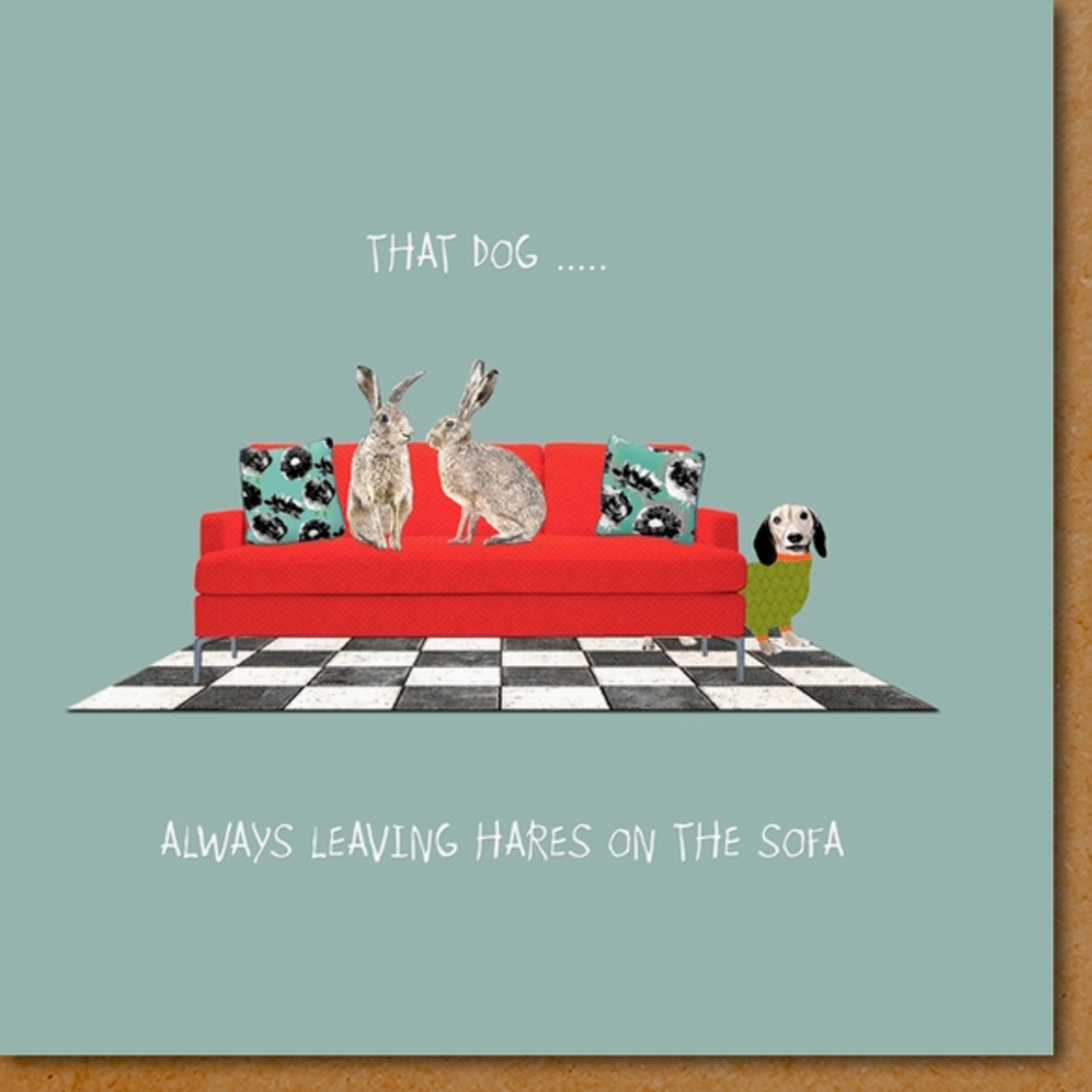 Greeting Cards - General Hares On The Sofa