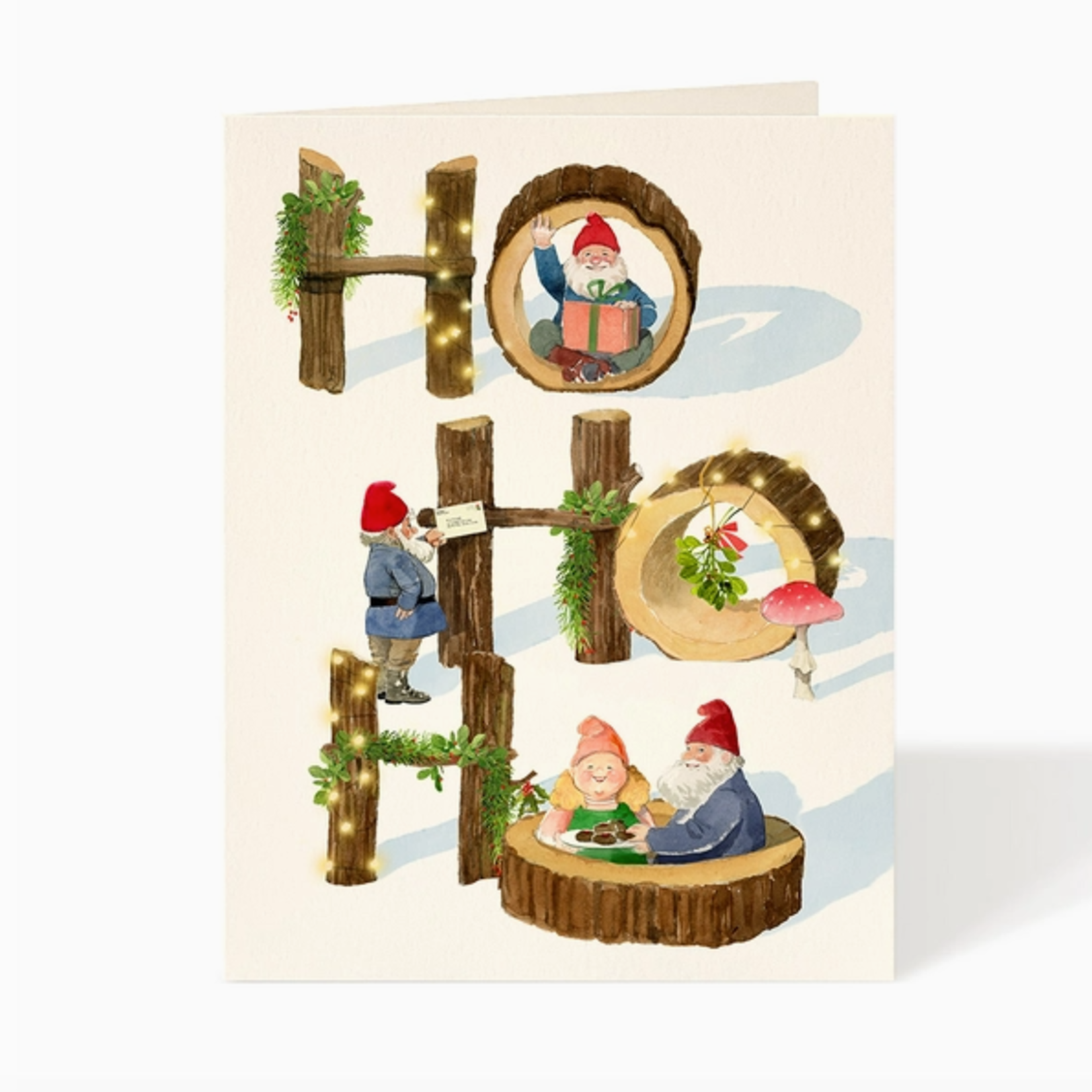 Greeting Cards - Christmas Ho Ho Ho Gnomes Holiday