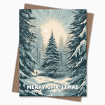 Greeting Cards - Christmas Forest Light Starburst Holiday