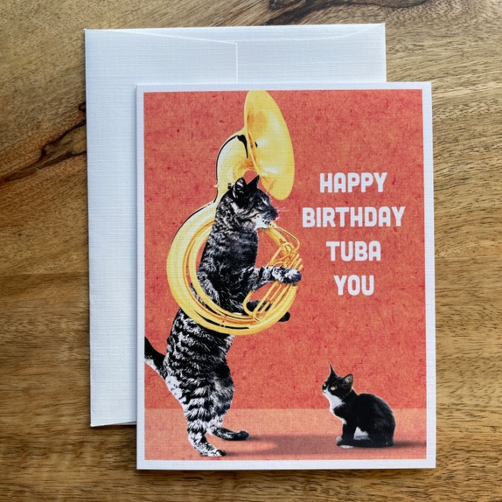Greeting Cards - Birthday Cat & Kitten Tuba Birthday