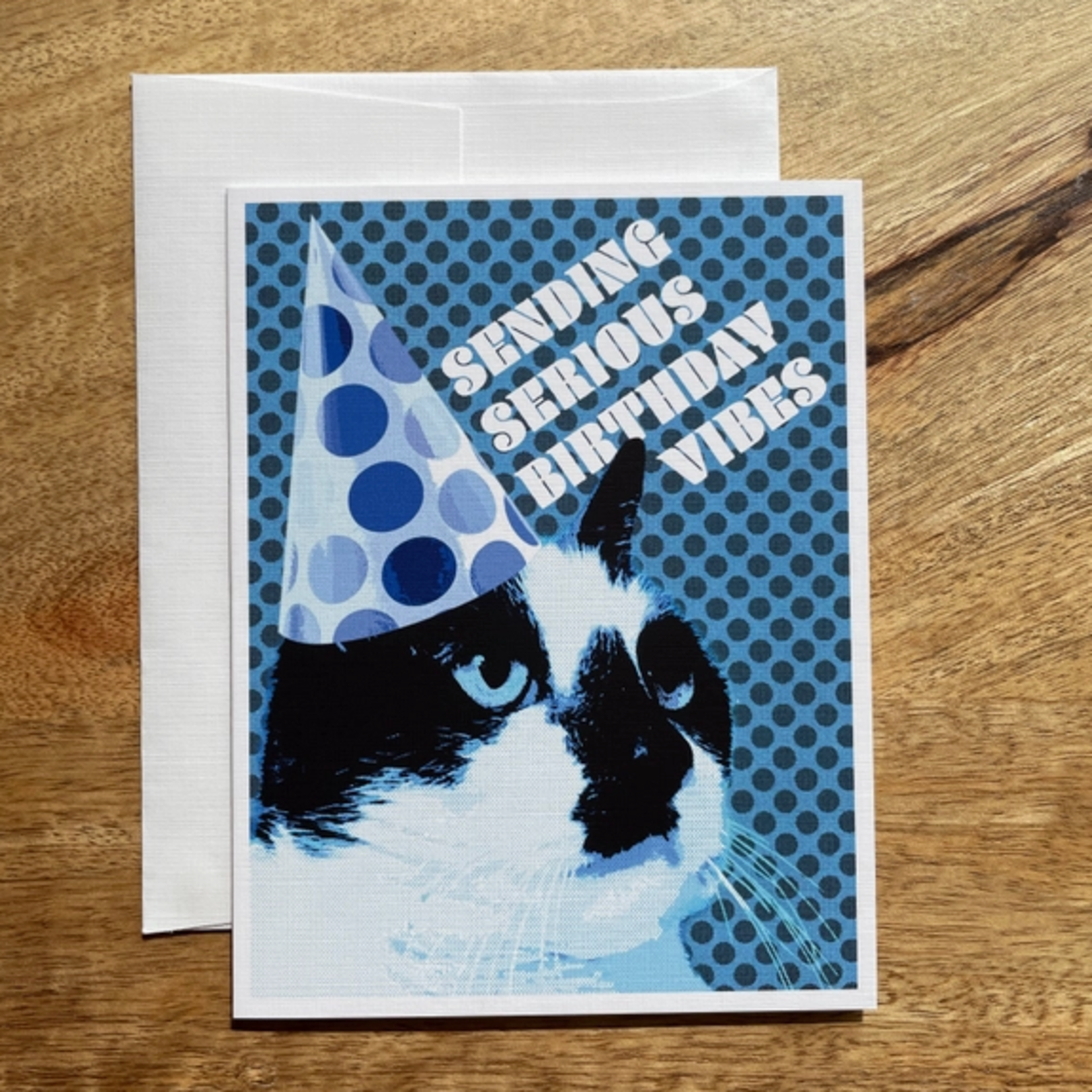 Greeting Cards - Birthday Serious Birthday Vibes Cat