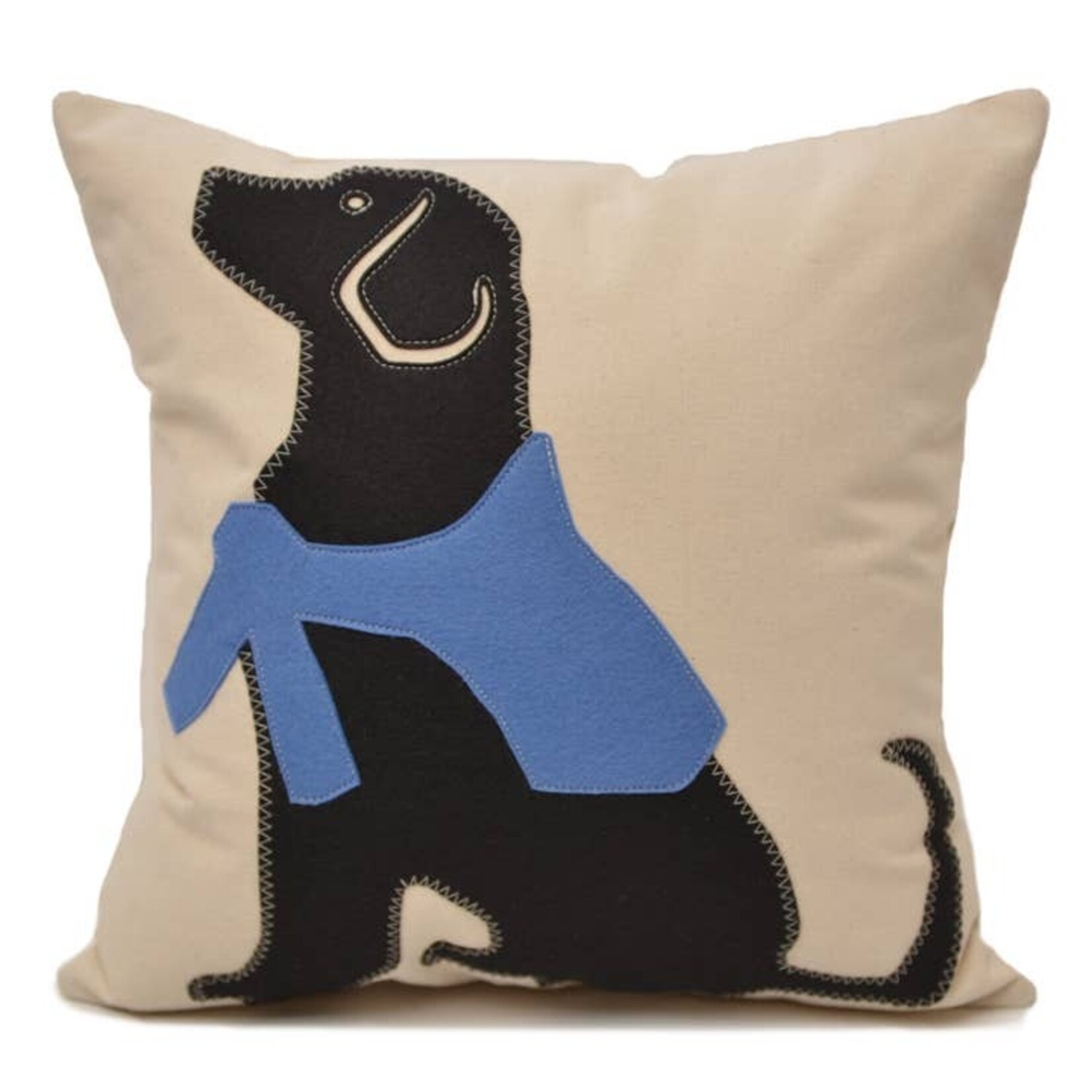 Pillows Preppy Sweater Black Lab Applique Pillow