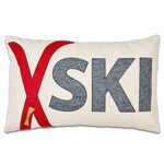 Pillows SKI With Red Skis Applique Pillow