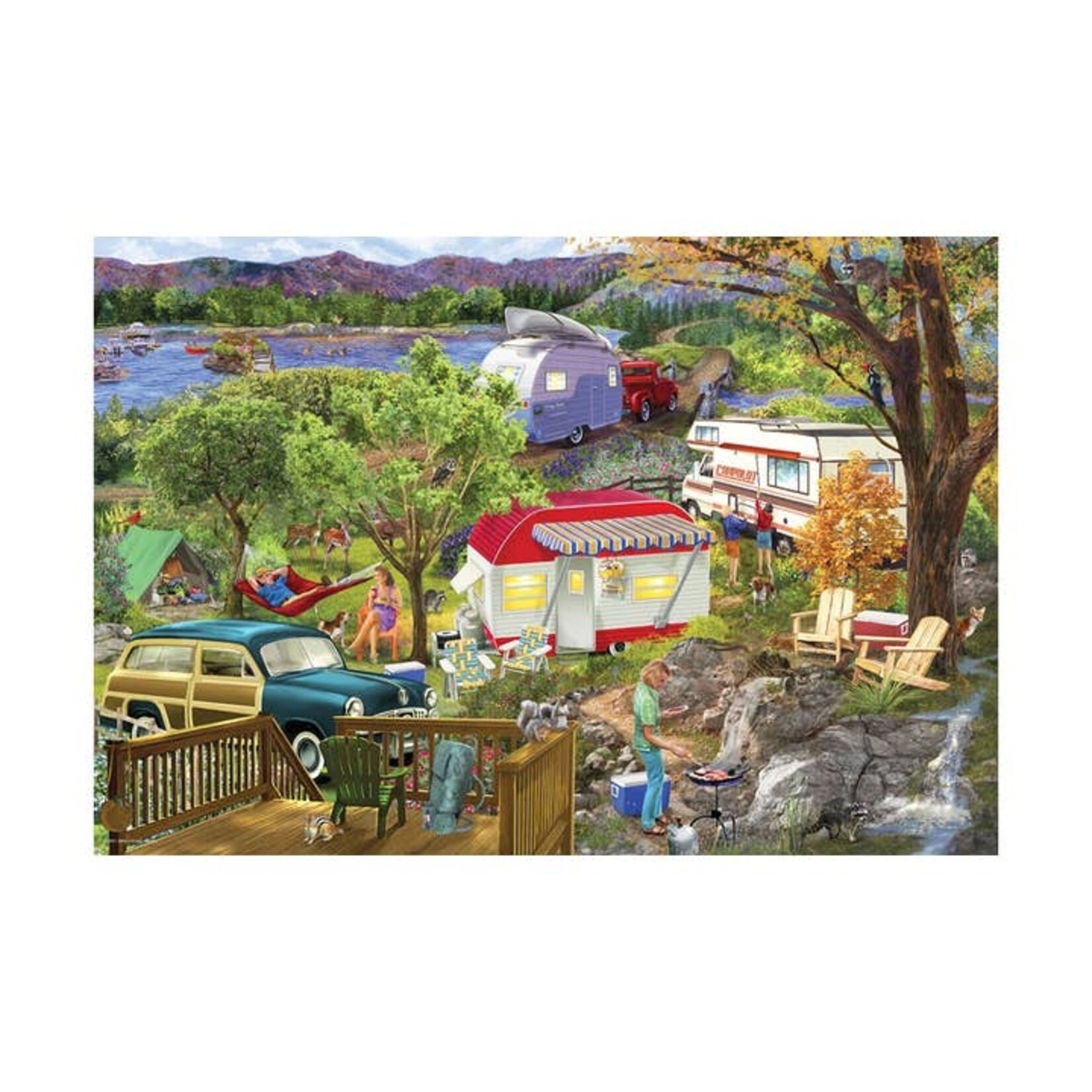 Puzzles Camping Trailer Puzzle In Tin