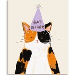 Greeting Cards - Birthday Calico Cat Party Hat Birthday