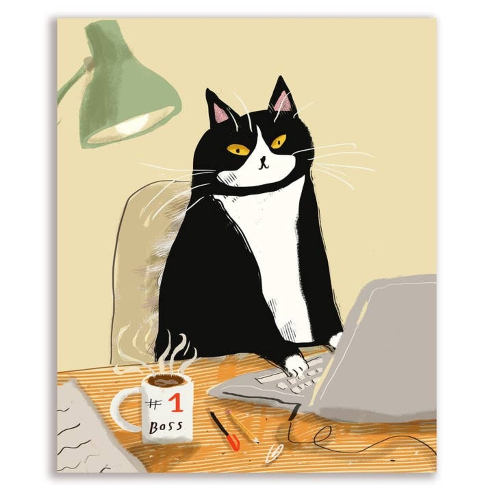 Greeting Cards - General Boss Tuxedo Cat General