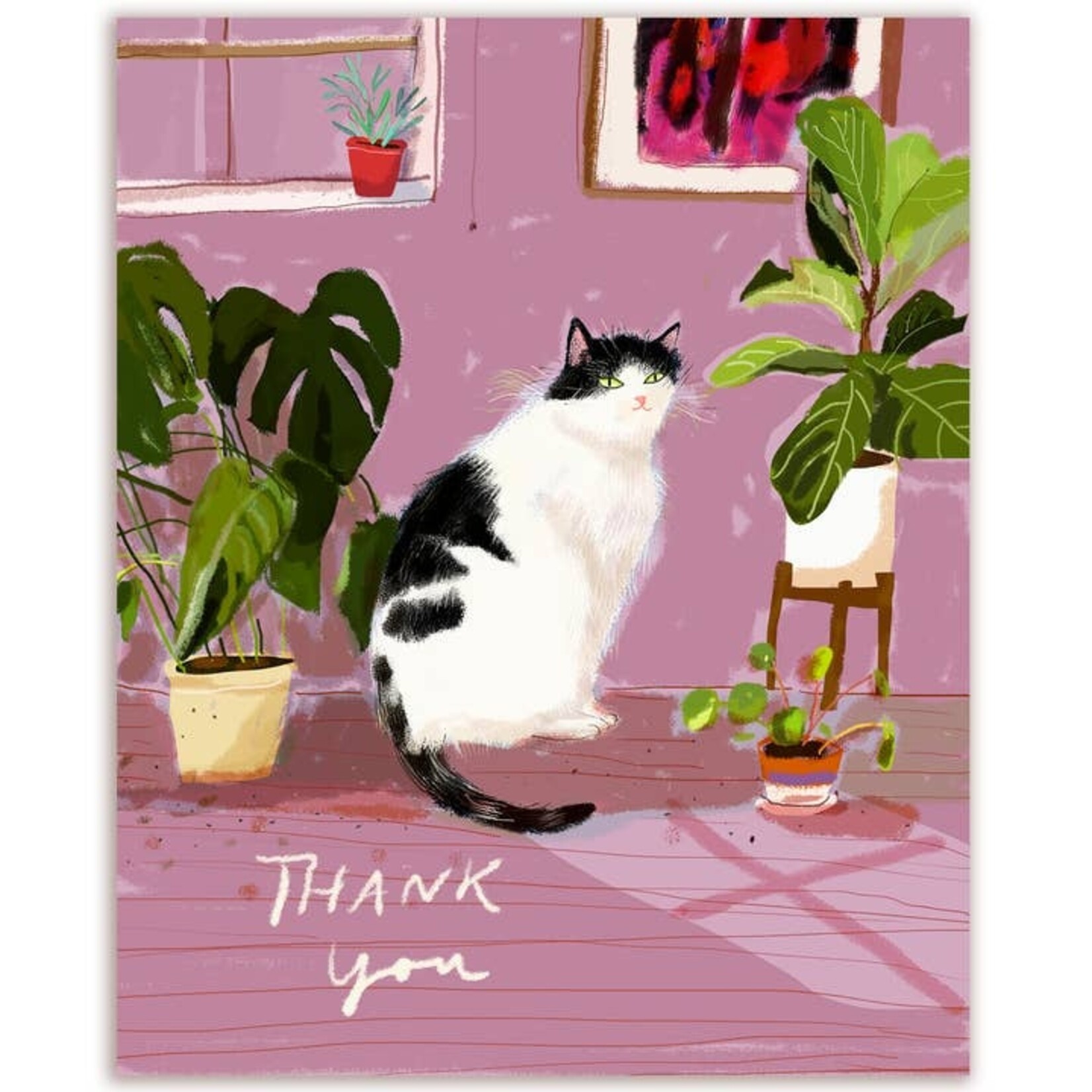 Greeting Cards - Thank You Houseplant Cat Thank You