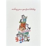 Greeting Cards - Christmas Kittens On Stack Of Presents Holiday