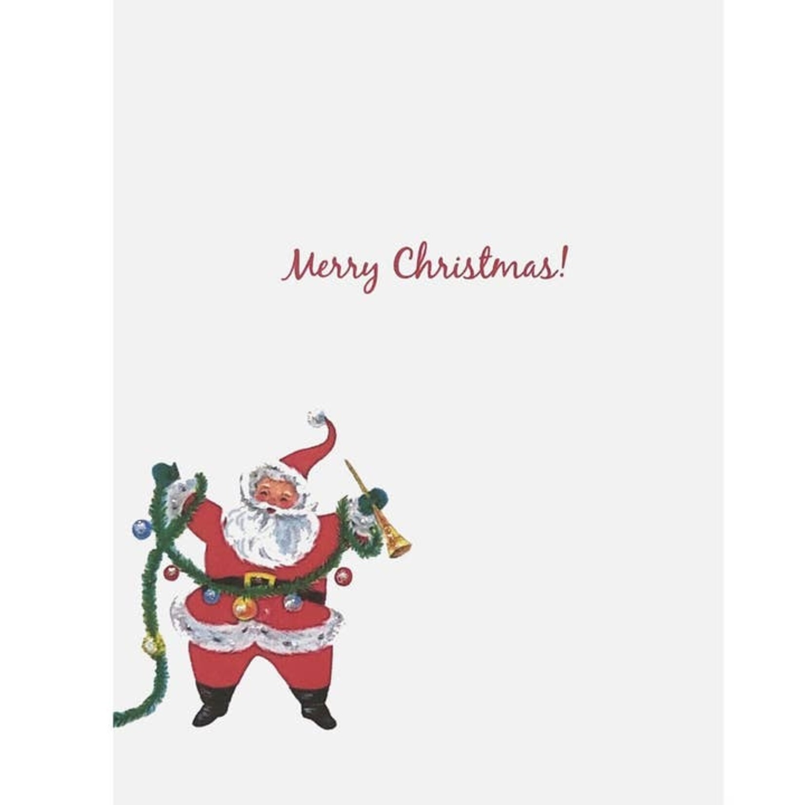 Greeting Cards - Christmas Santa With Horn