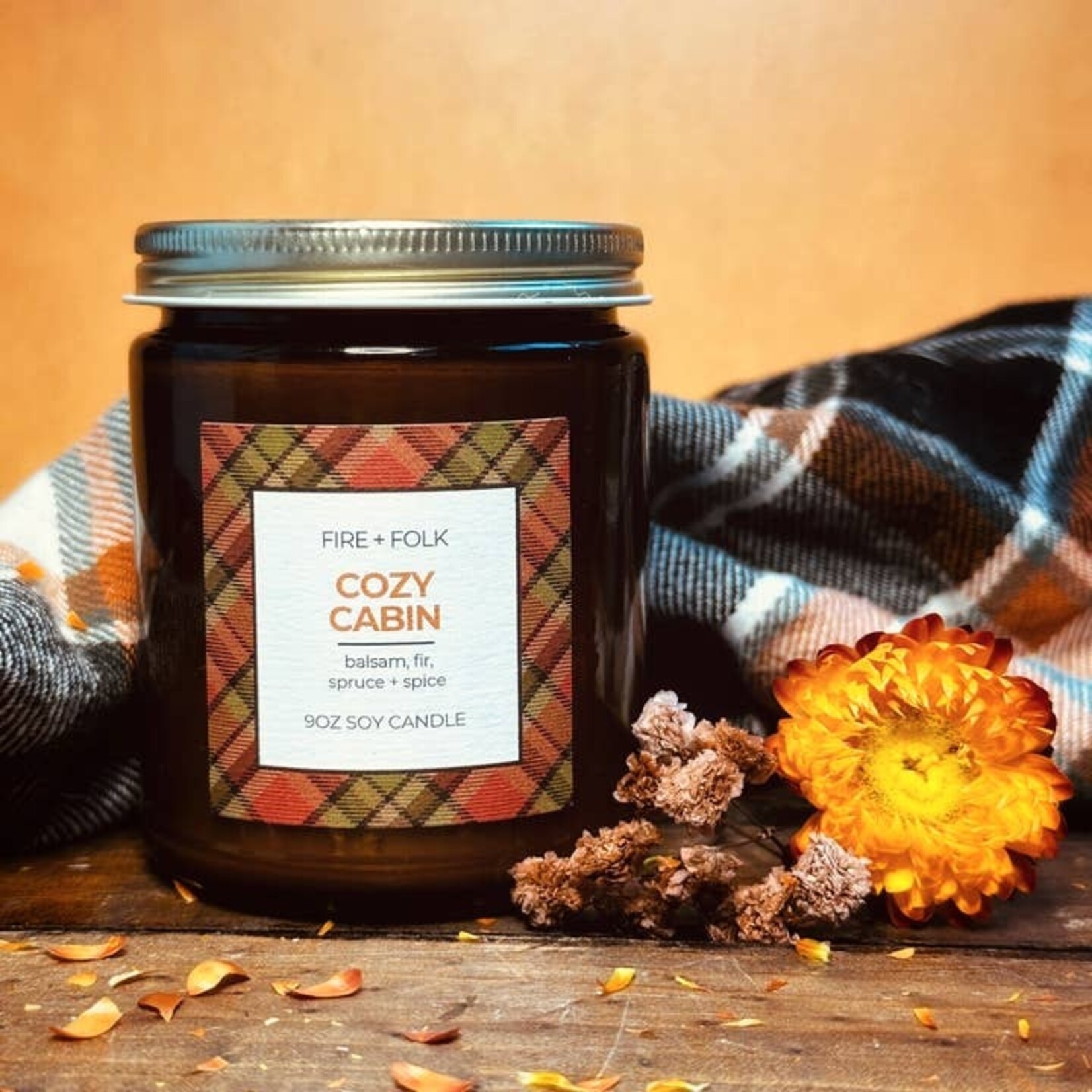 Scented Candles Cozy Cabin Wood Wick Candle