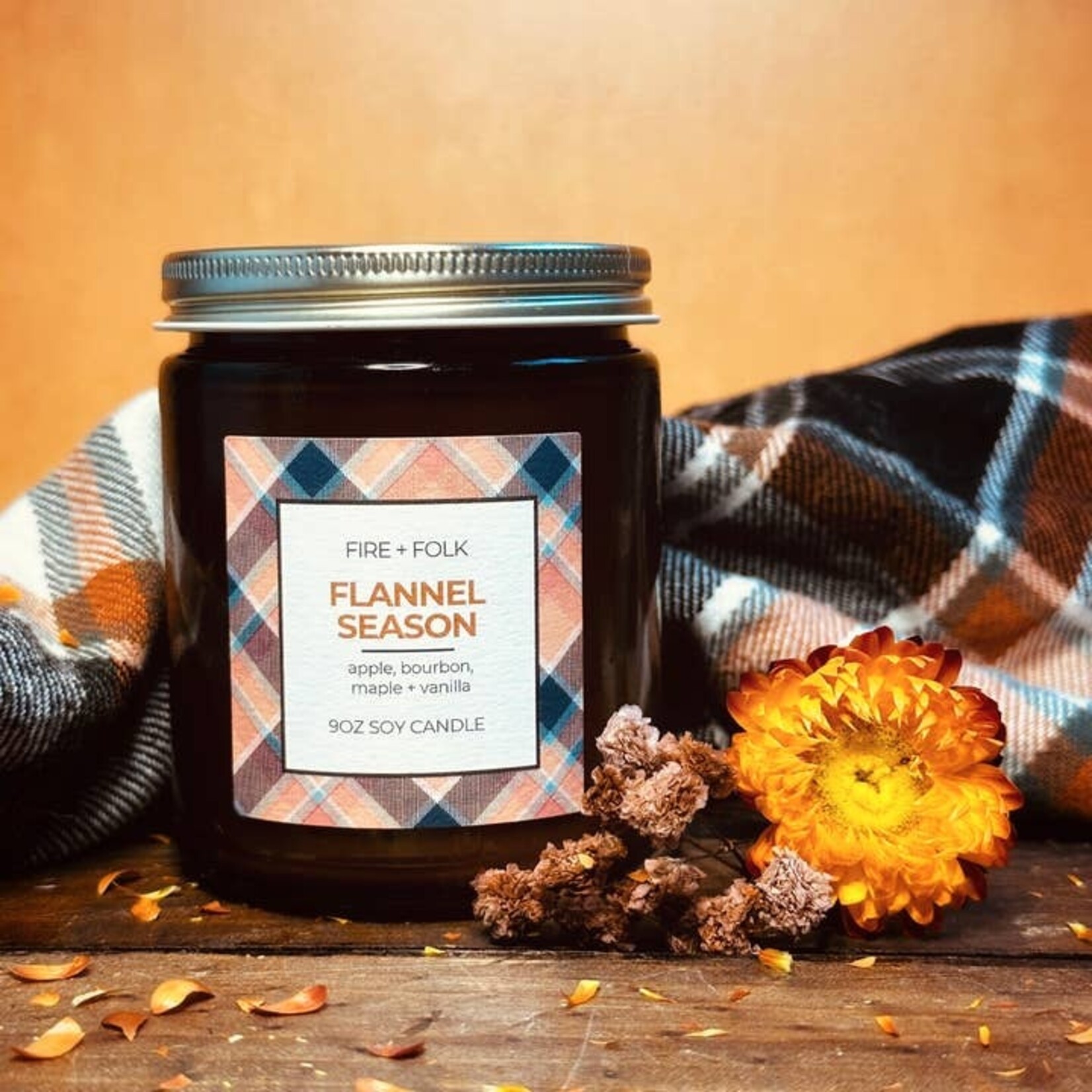 Scented Candles Flannel Season Wood Wick Candle