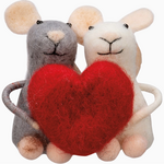 Ornaments - Felt Heart Mouse Couple