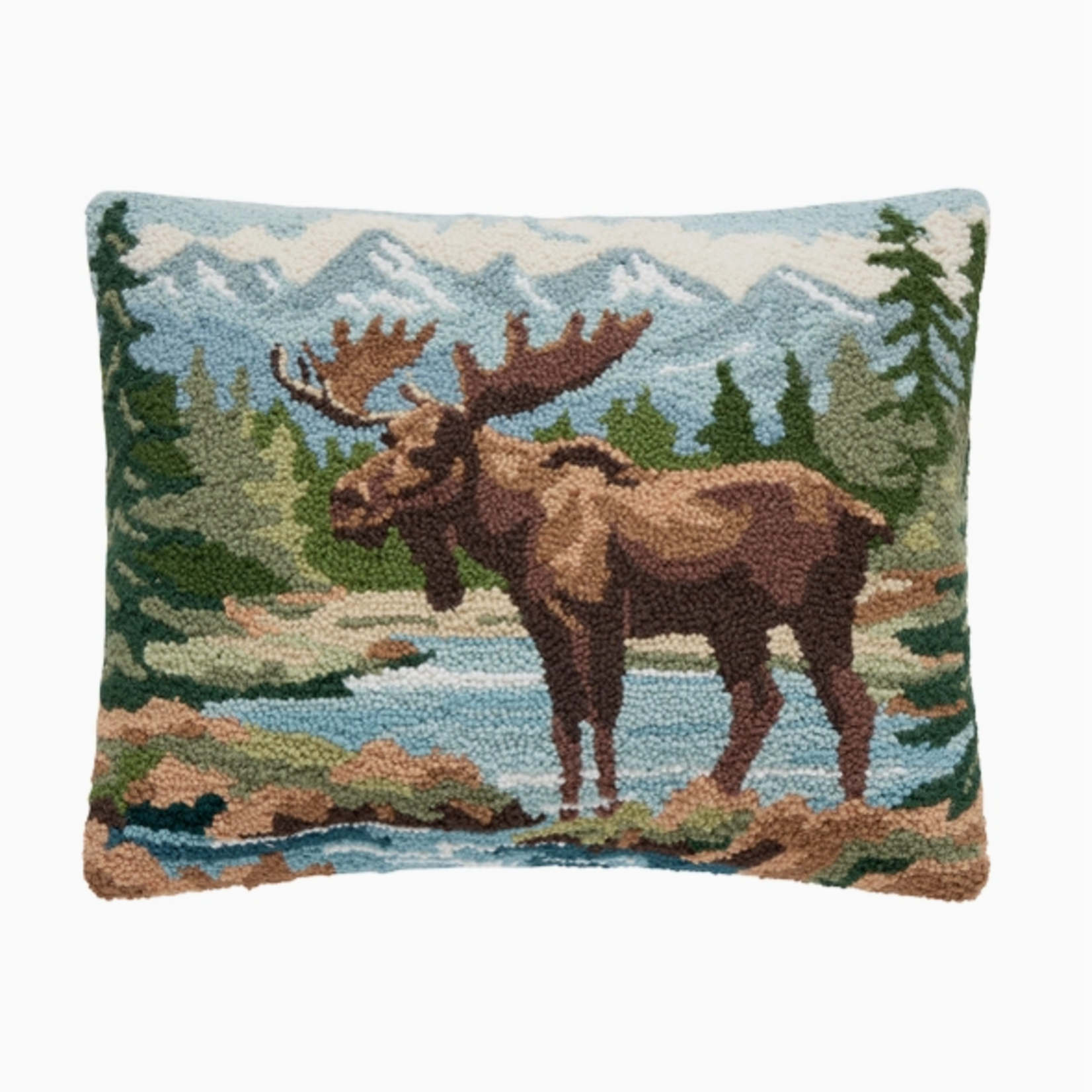 Pillows - Hooked Forest Moose Pillow