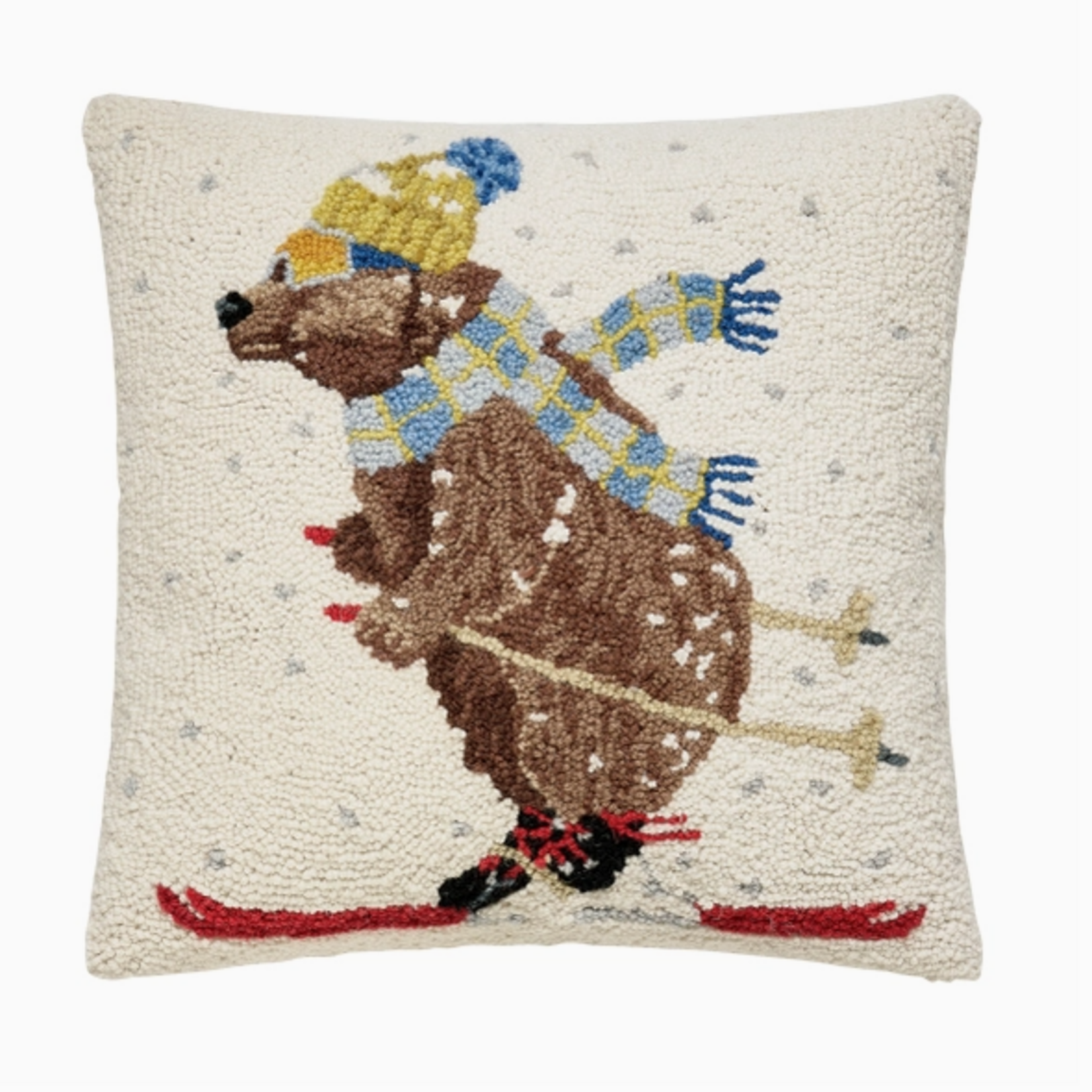 Pillows - Hooked Skiing Bear Pillow
