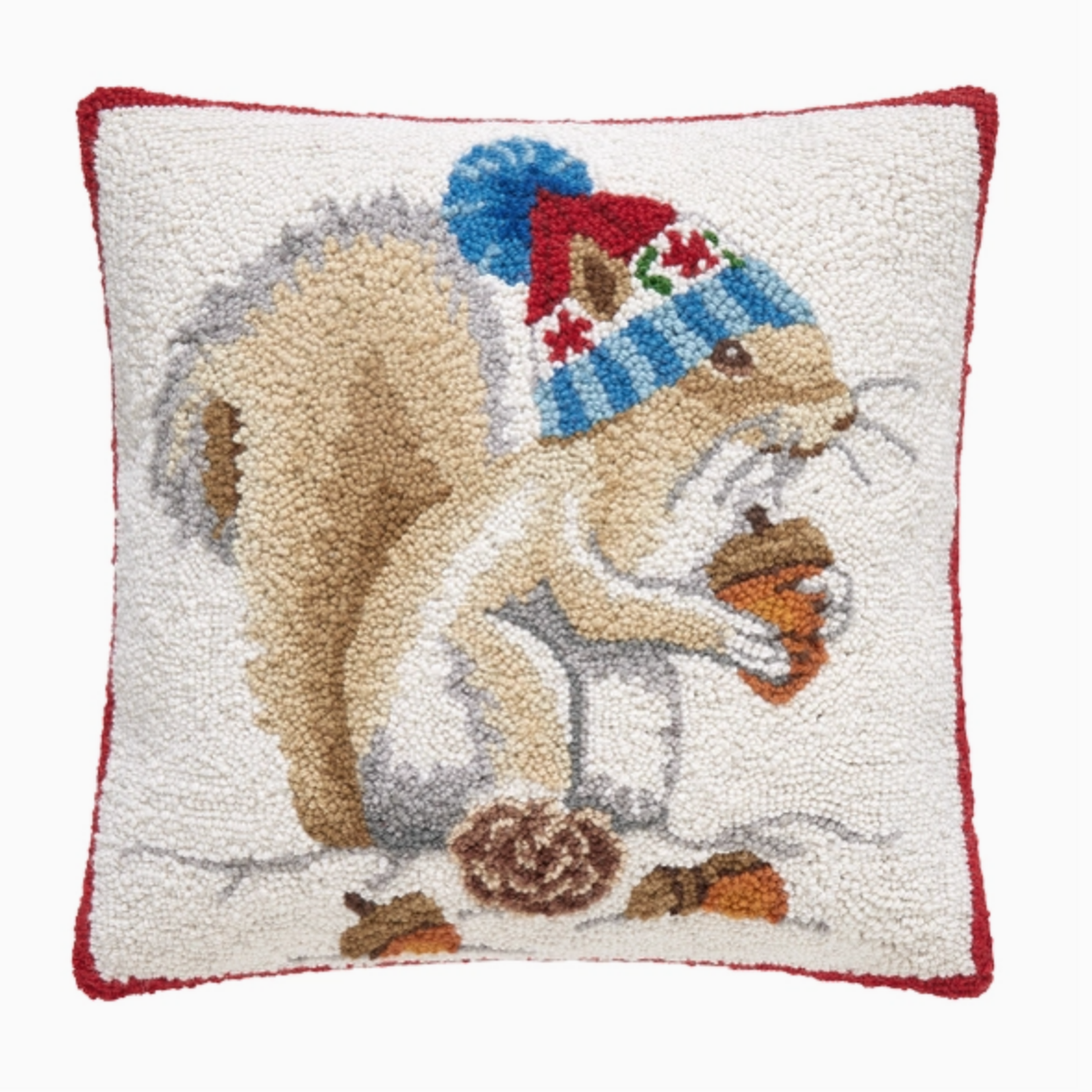 Pillows - Hooked Winter Squirrel Pillow