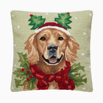 Pillows - Hooked Holiday Retriever Pillow