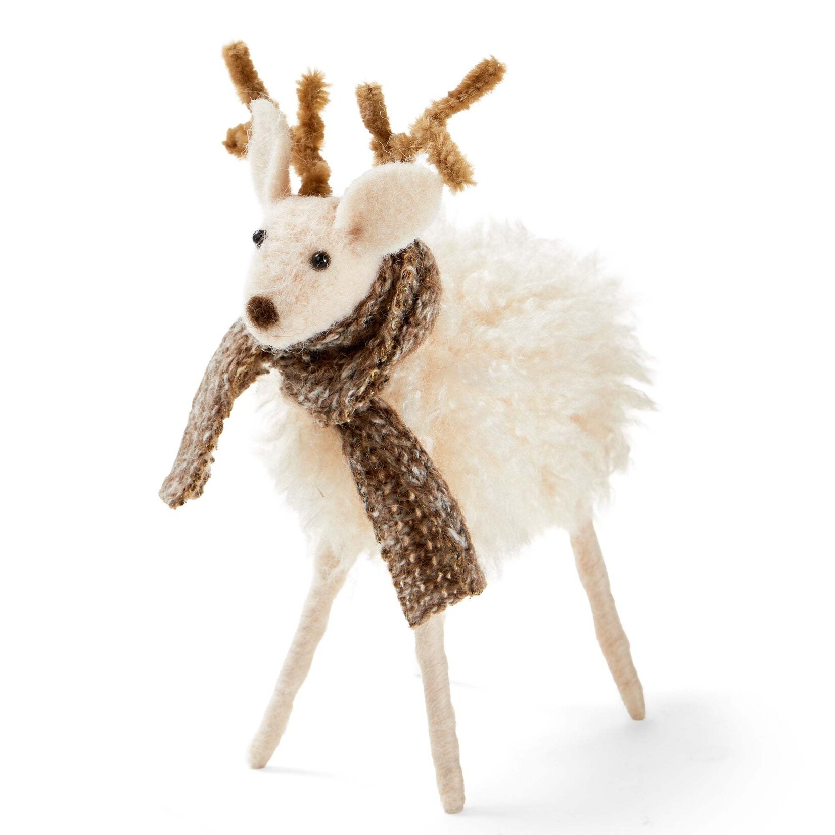 Accent Fluffy Reindeer With Scarf