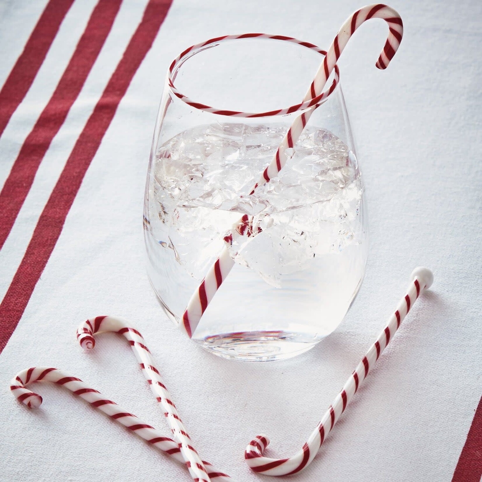 Barware Candy Cane Glass Swizzle Sticks Set of 4