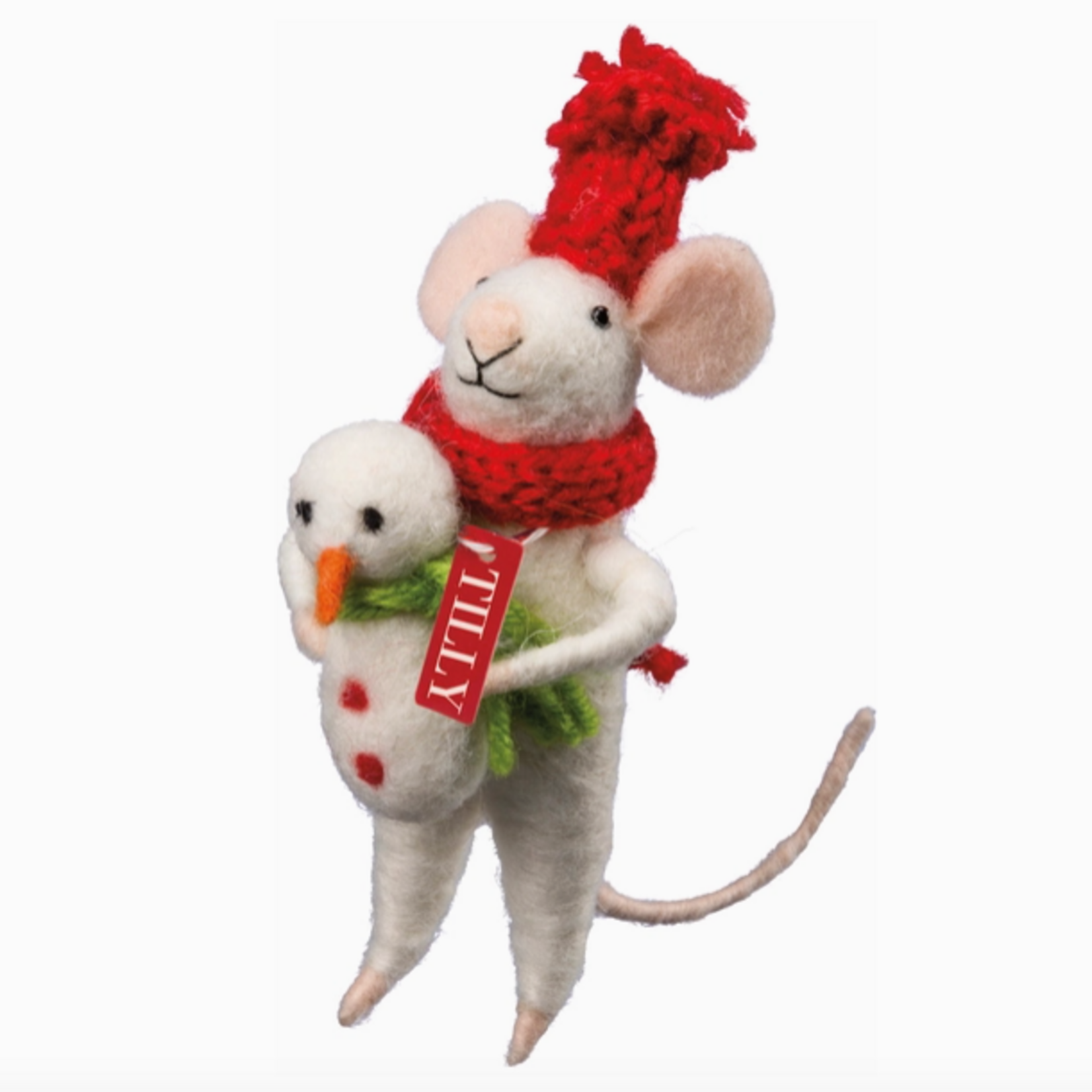 Ornaments - Felt Mouse With Snowman