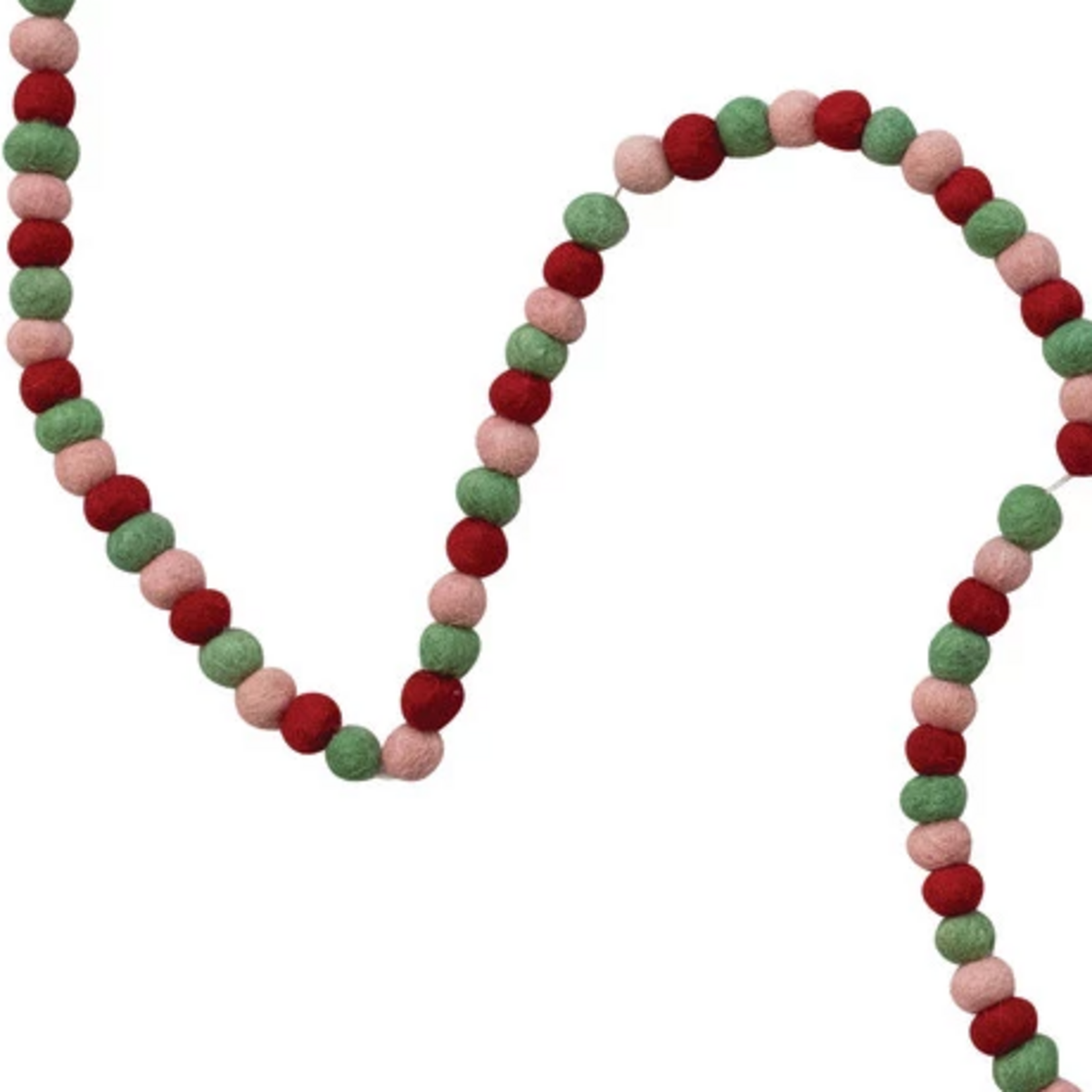 Garland Red Green & Pink 72" Wool Felt Garland