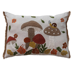Pillows - Embroidered Mushroom Emb & Applique Lumbar Pillow