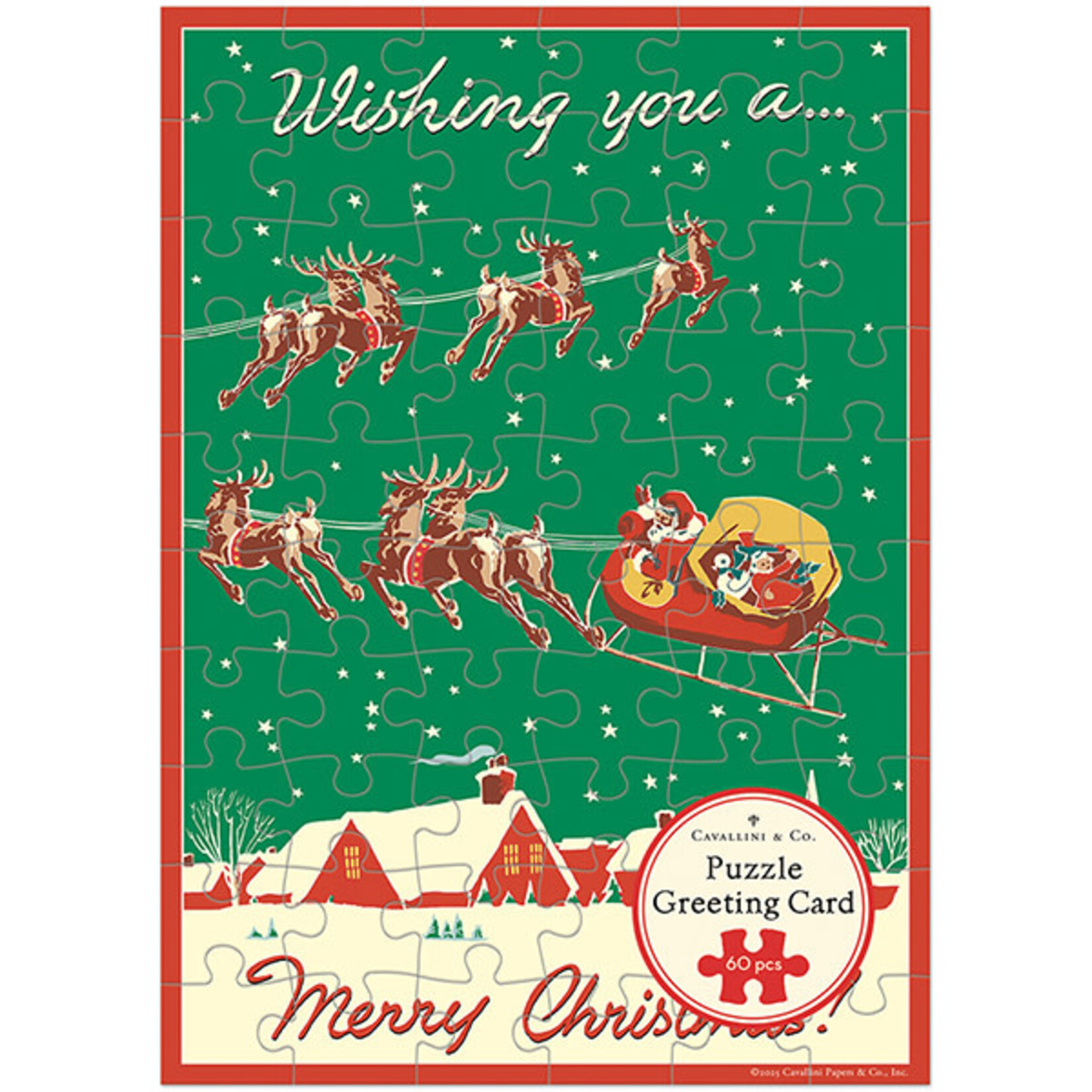 Greeting Cards - Christmas Christmas Reindeer Puzzle Greeting Card