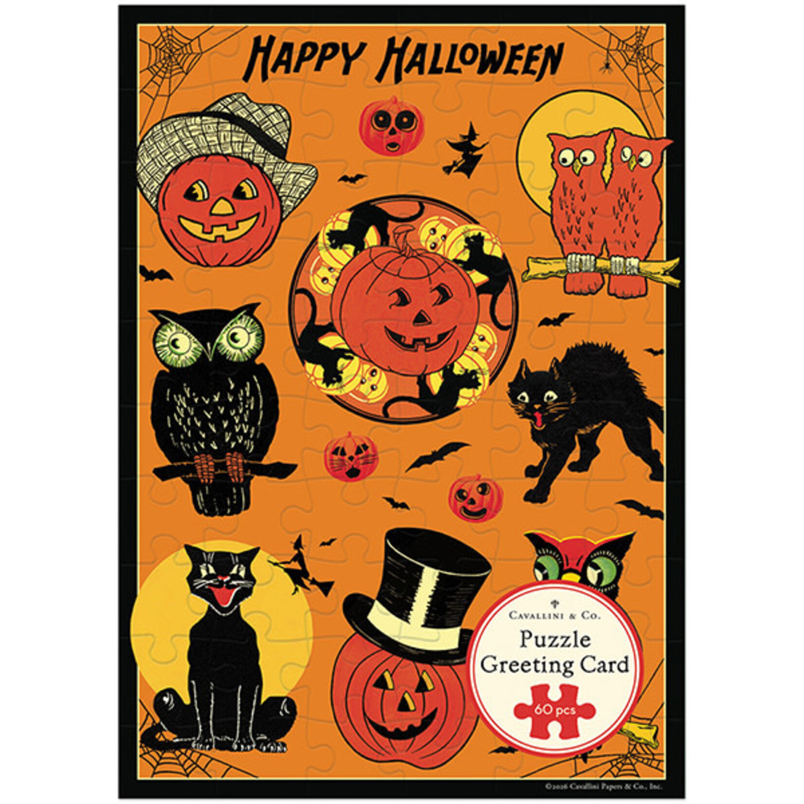 Greeting Cards - Halloween Vintage Halloween Puzzle Greeting Card