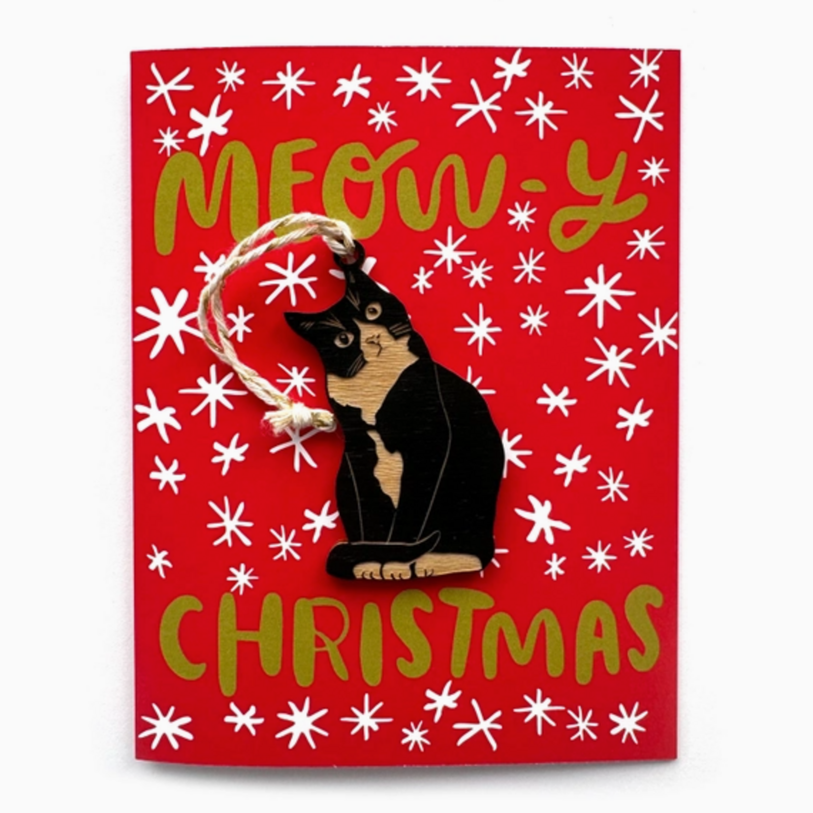 Greeting Cards - Christmas Meowy Christmas Cat Ornament Card