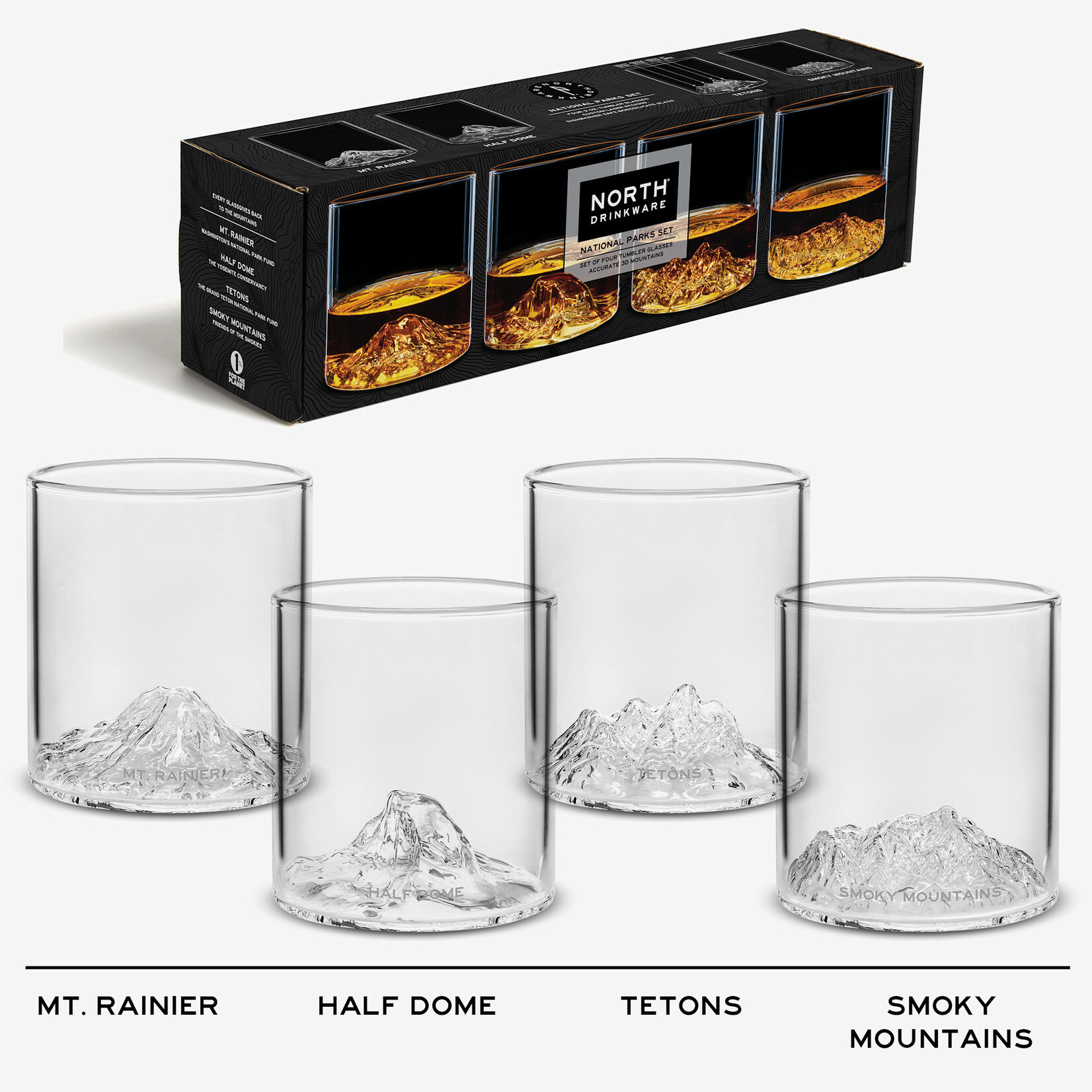 Glassware National Park Tumblers Set of 4