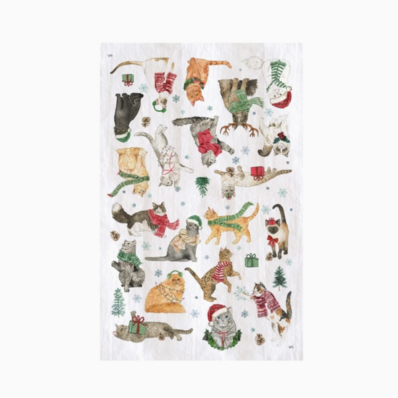 Tea Towels Cozy Christmas Cats Kitchen Towel