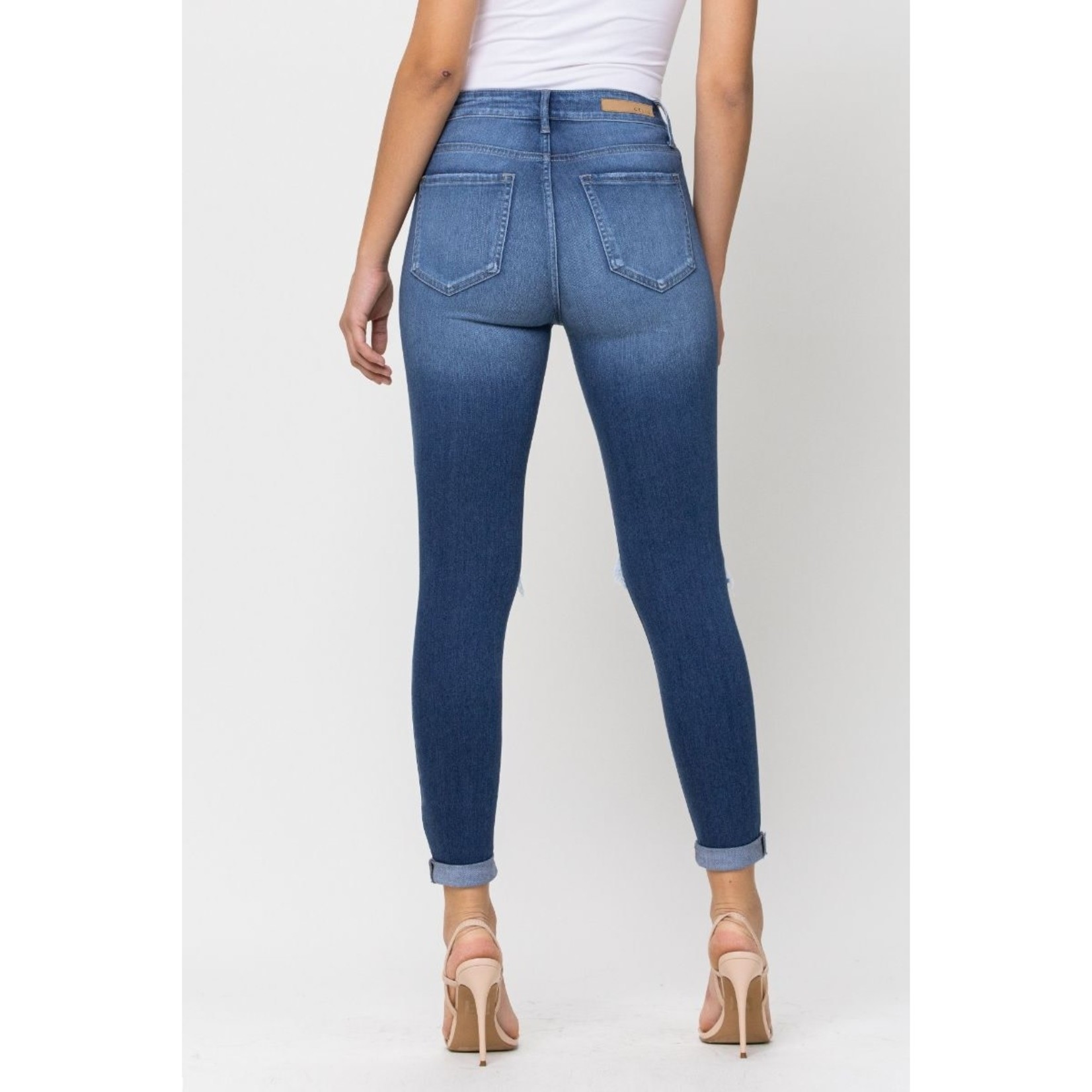 Cello High Rise Rolled Cuff Crop Skinny