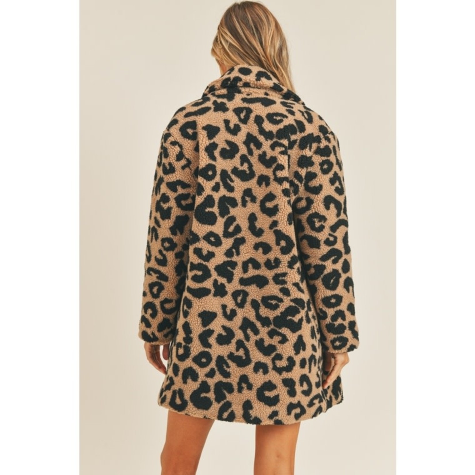 Lush Leopard Print Sherpa Coat