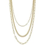 Whats Hot Triple Layered Matte Gold 18"-20" Chains