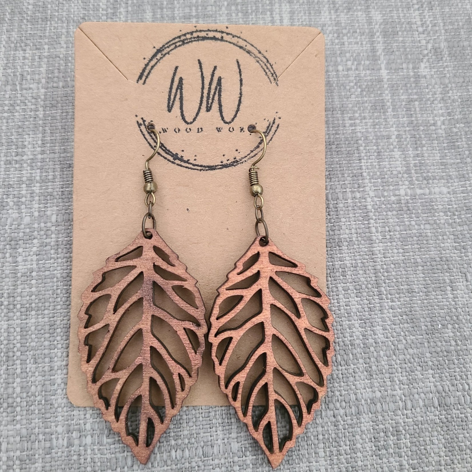 Wood WoRx Leaf Earrings