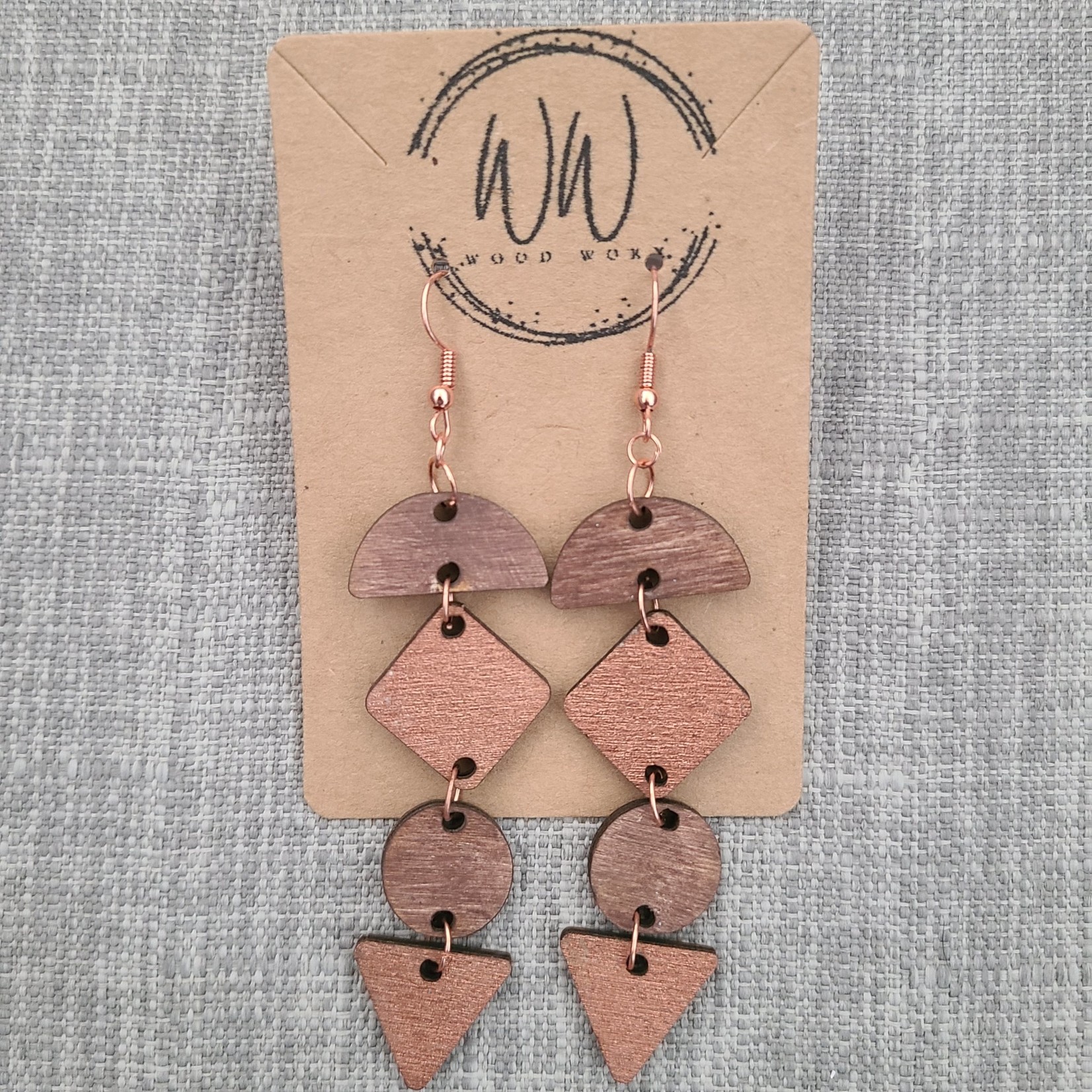 Wood WoRx Geometric Dangle Earrings