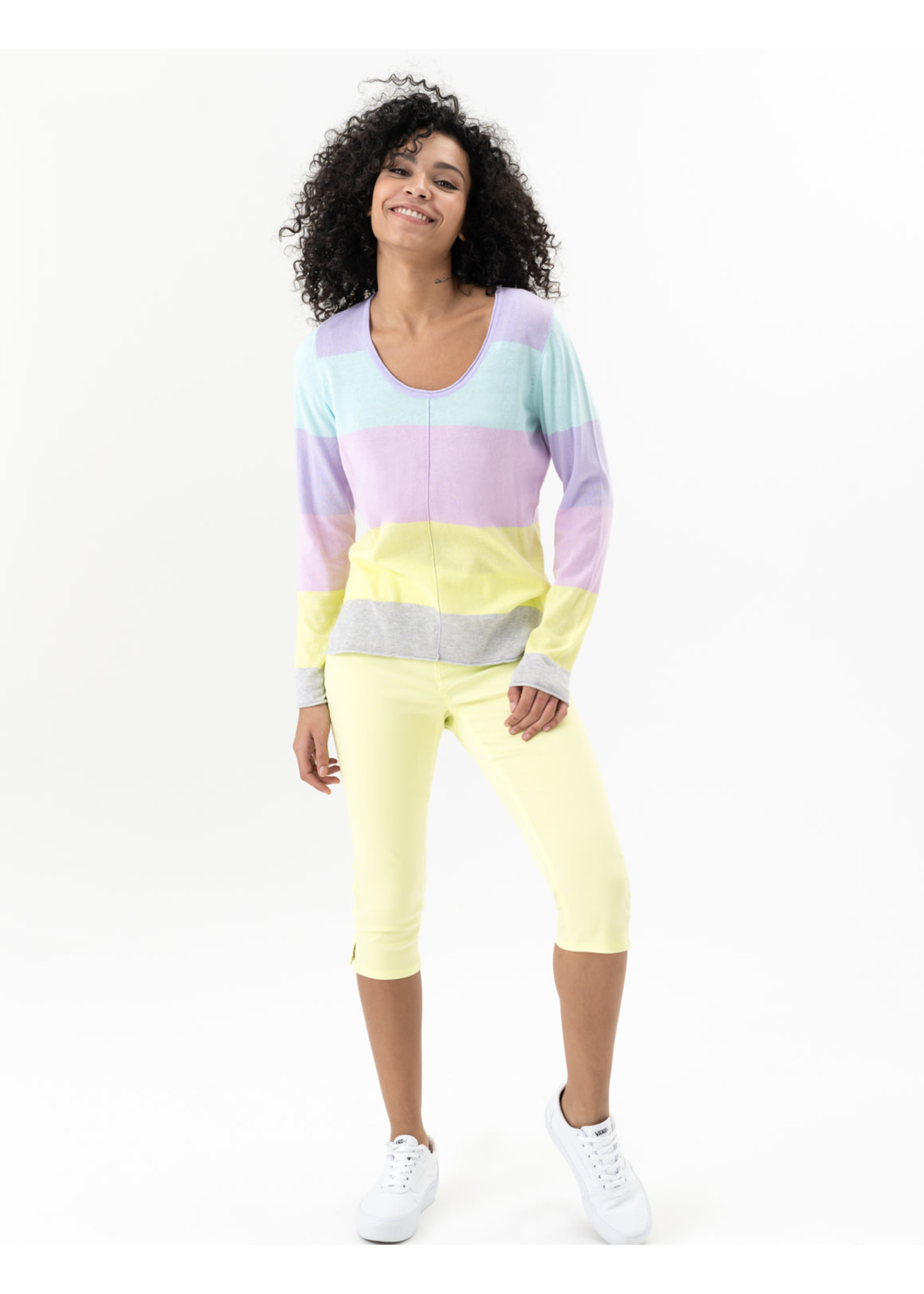 Renuar Multi stripe lightweight cotton sweater