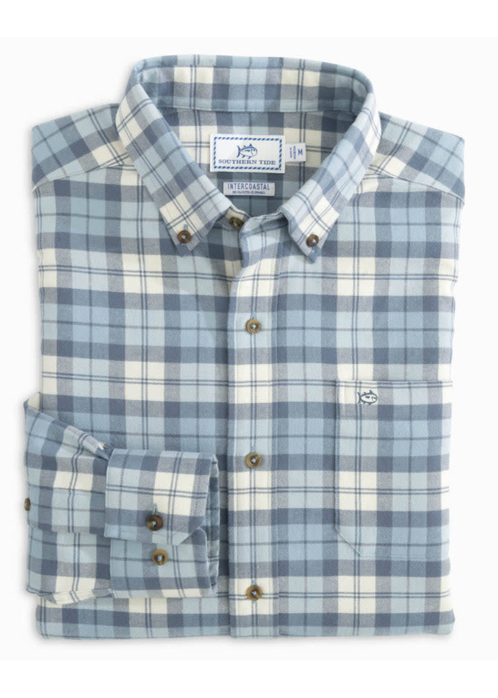 Southern Tide Maywood Plaid Flannel Intercoastal Performance Sport Shirt