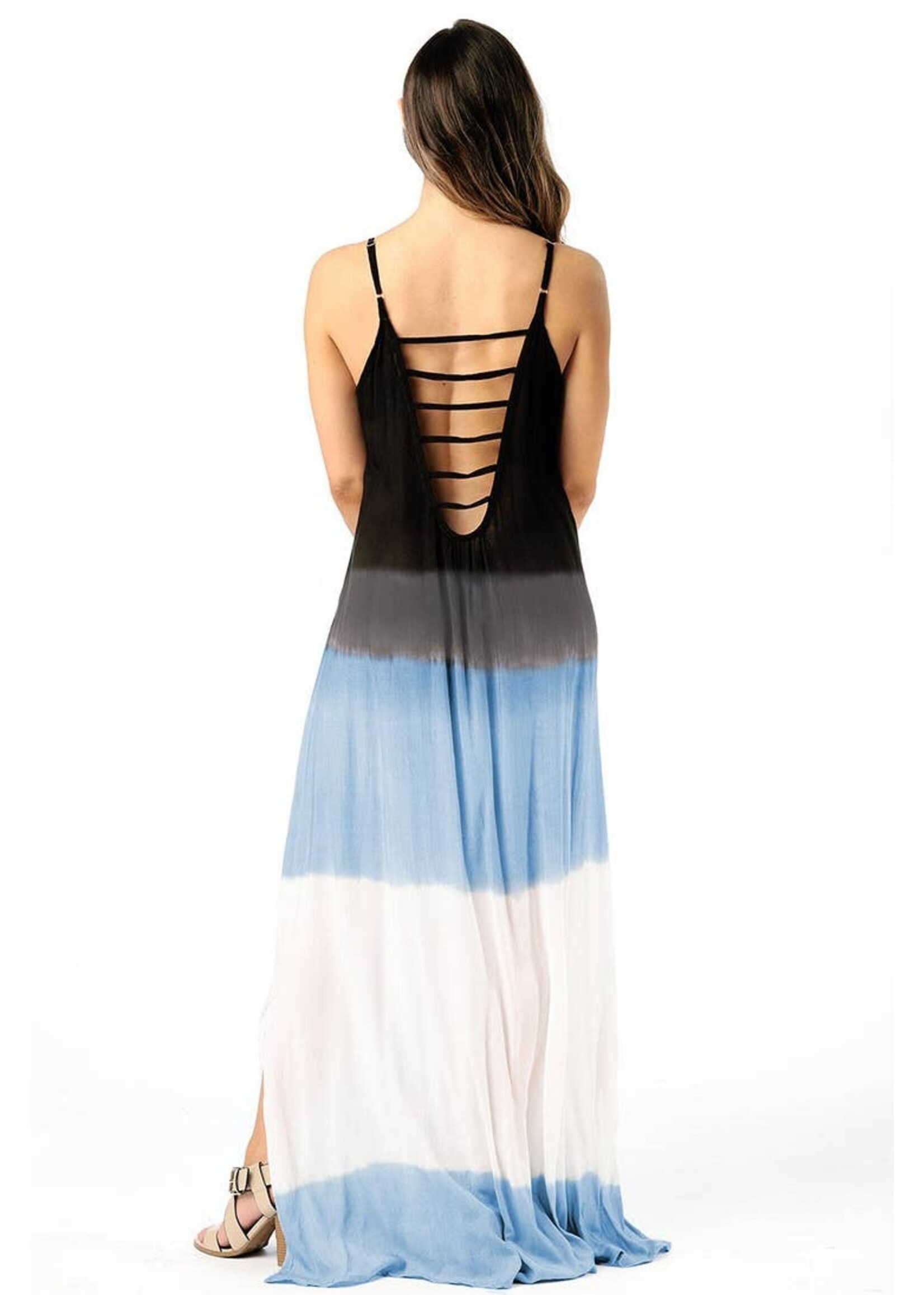 Full Time Purchase Tie Dye Slit Maxi Dress