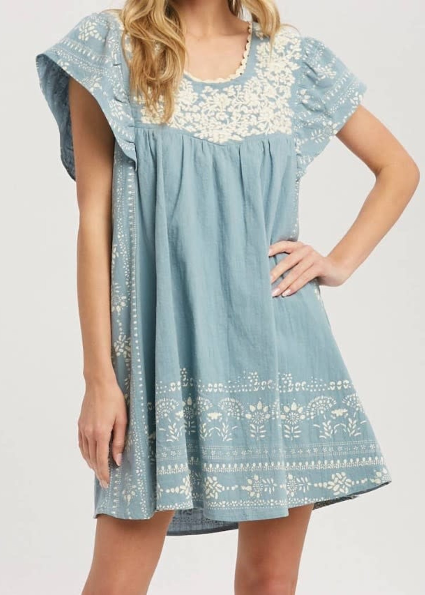 Bluivy Bluivy - Embroidered Babydoll Dress