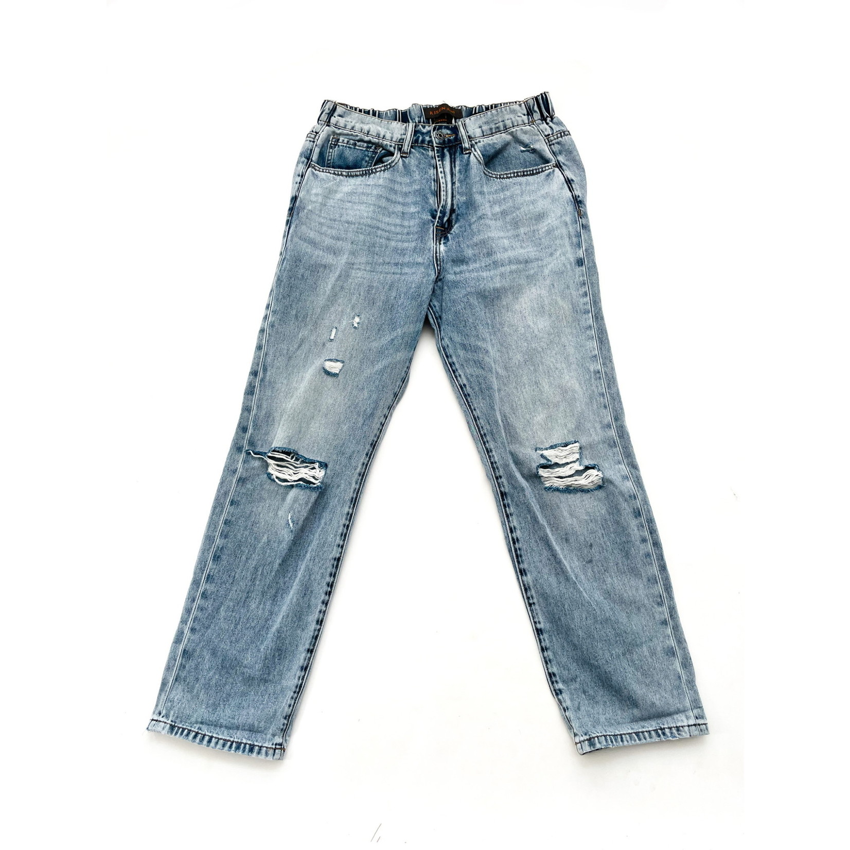 Risen Distressed Jeans with Stretch 
