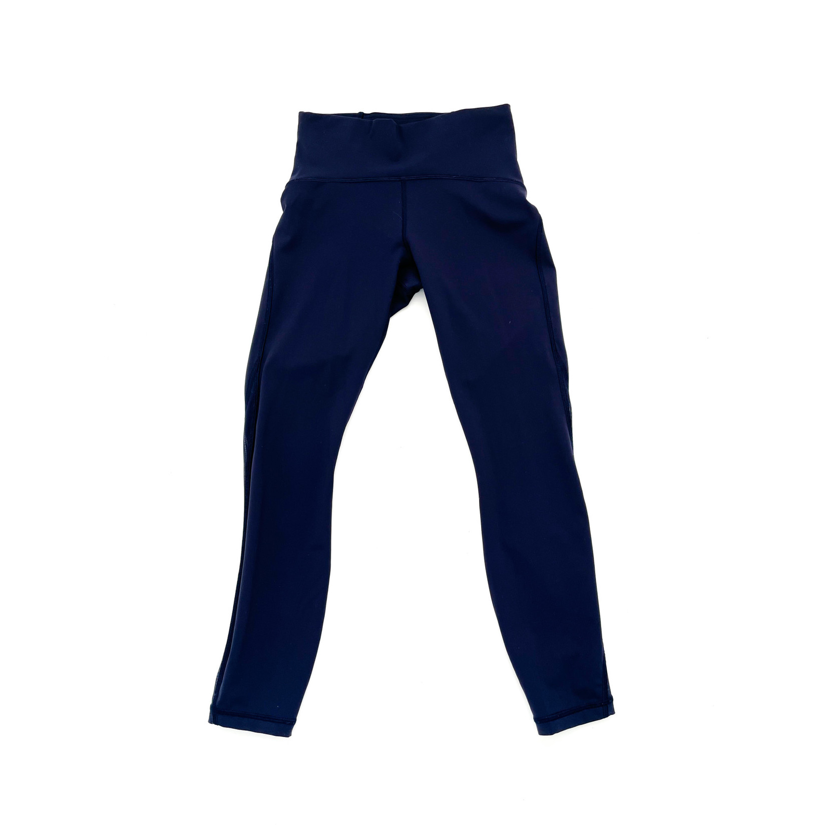 8 Length Navy Side Mesh Leggings - Size 