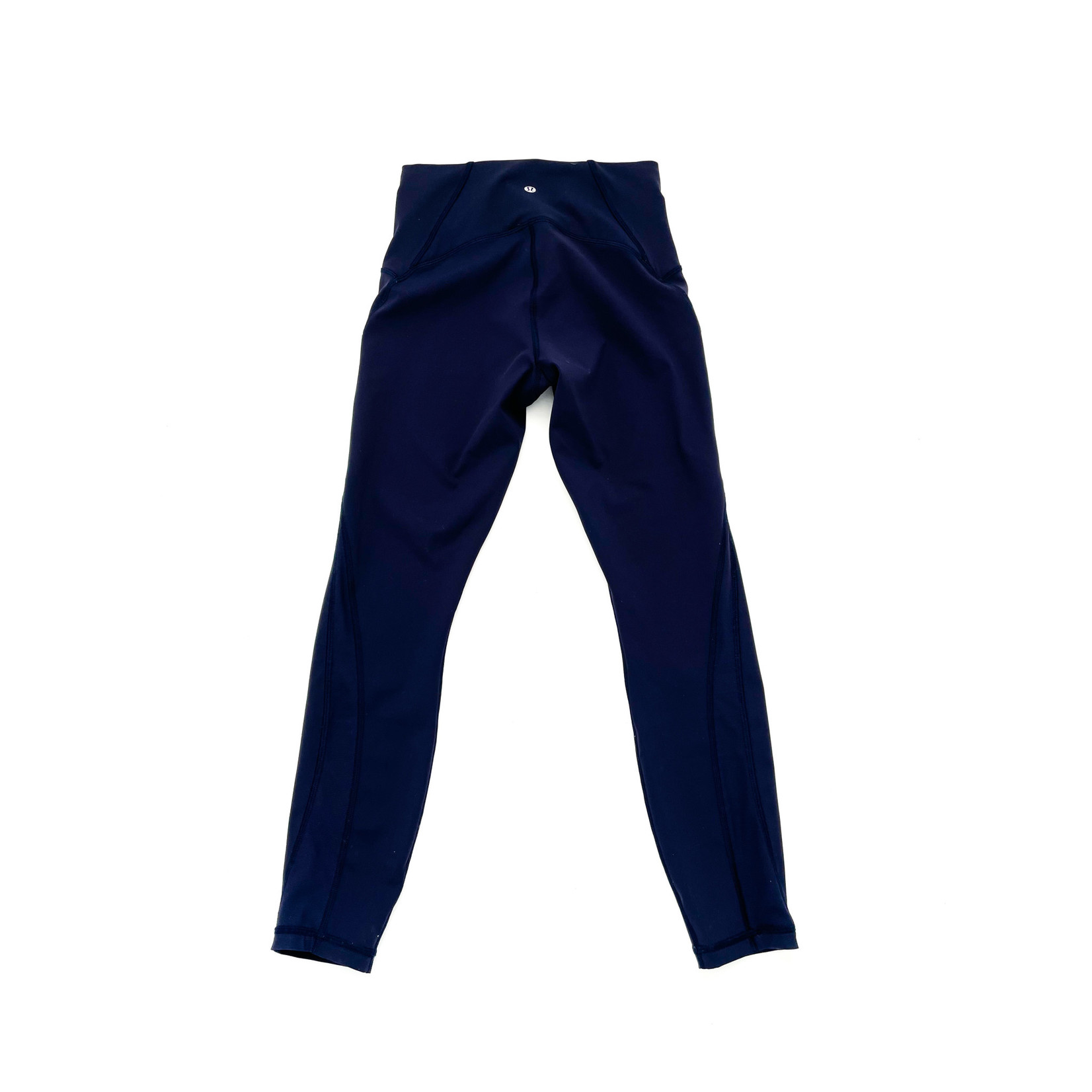 8 Length Navy Side Mesh Leggings - Size 
