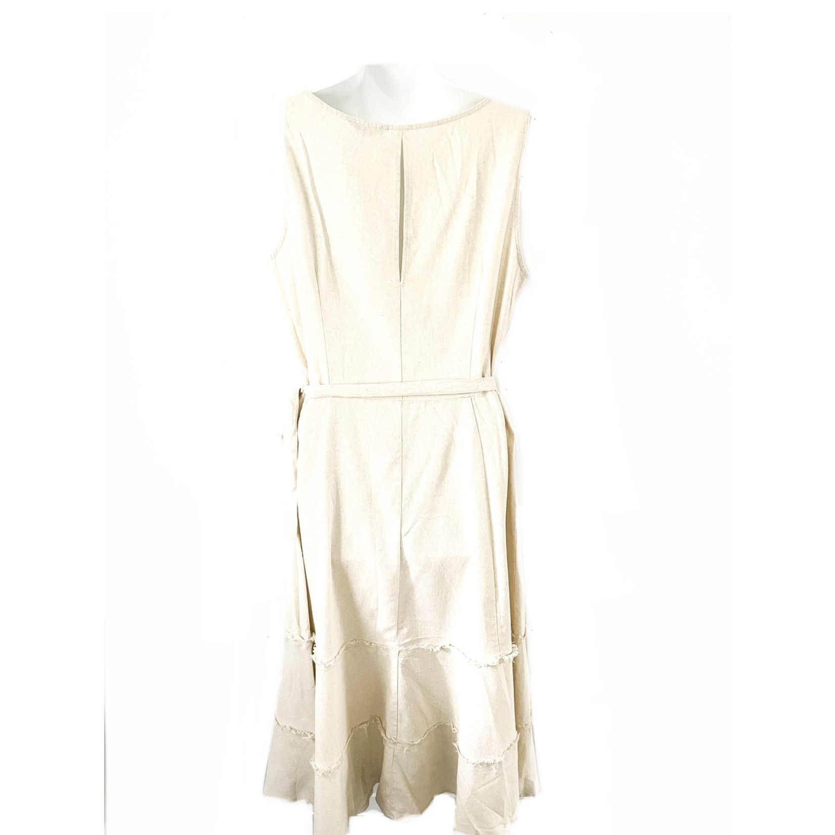 Jolie Jolie Natural Linen Wrap Dress - Size L