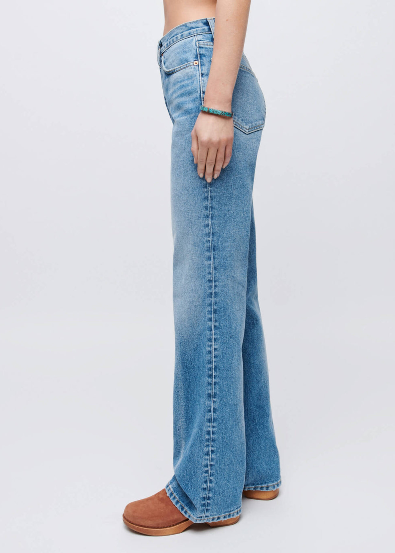 Re/Done 70S ULTRA HIGH RISE WIDE LEG Blue