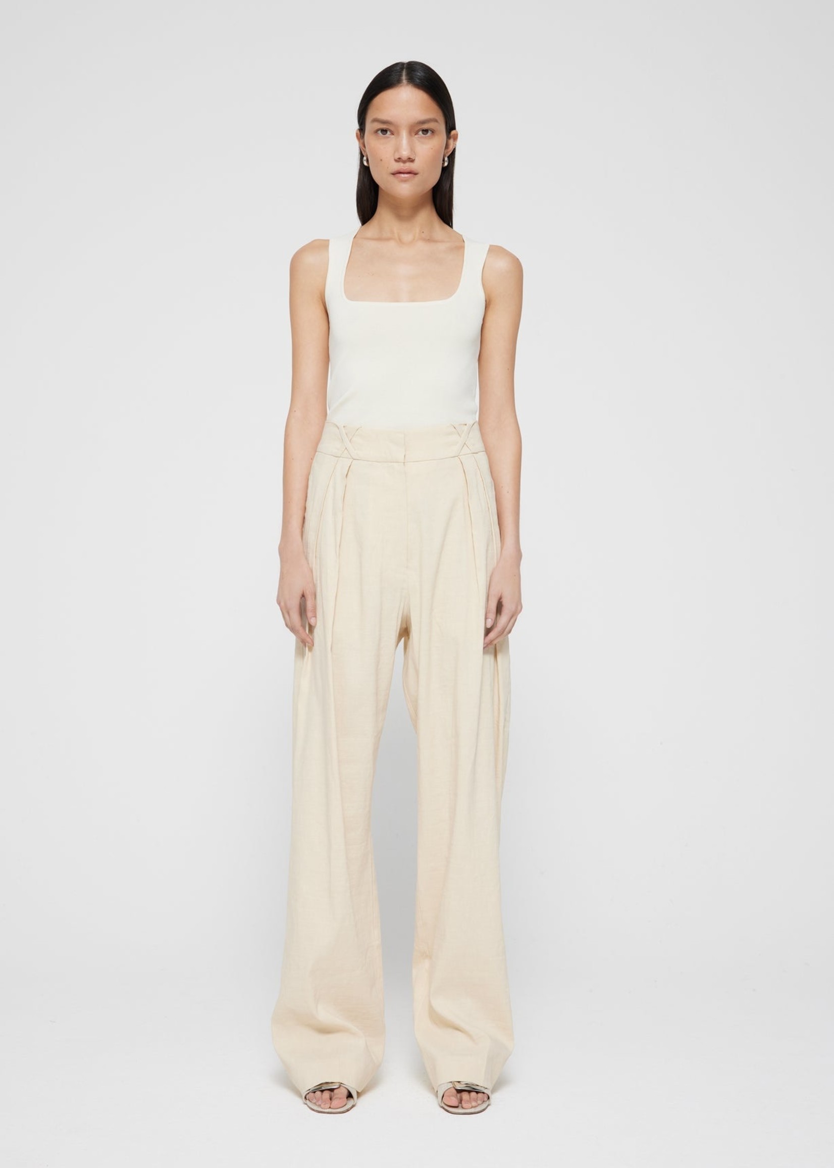 ROHE TAILORED LINEN BLEND TROUSERS