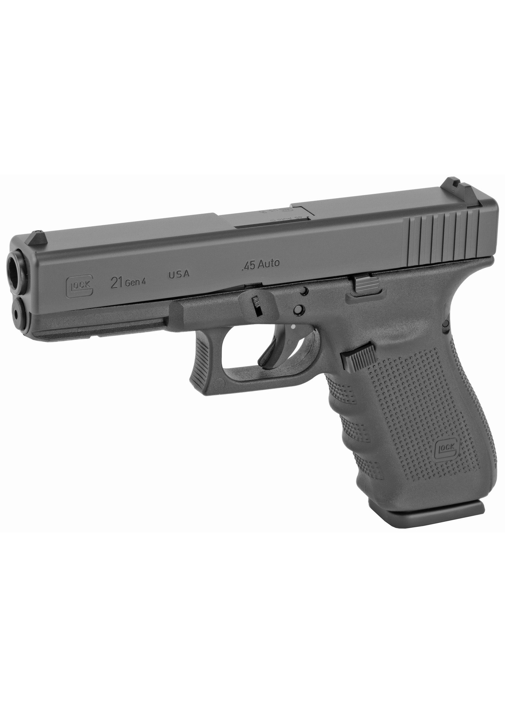 Glock Glock 21 G4 Pistol, 45 ACP, 4.6" Barrel, Polymer Frame, Matte Finish, Fixed Sights, 13Rd, 3 Magazines,