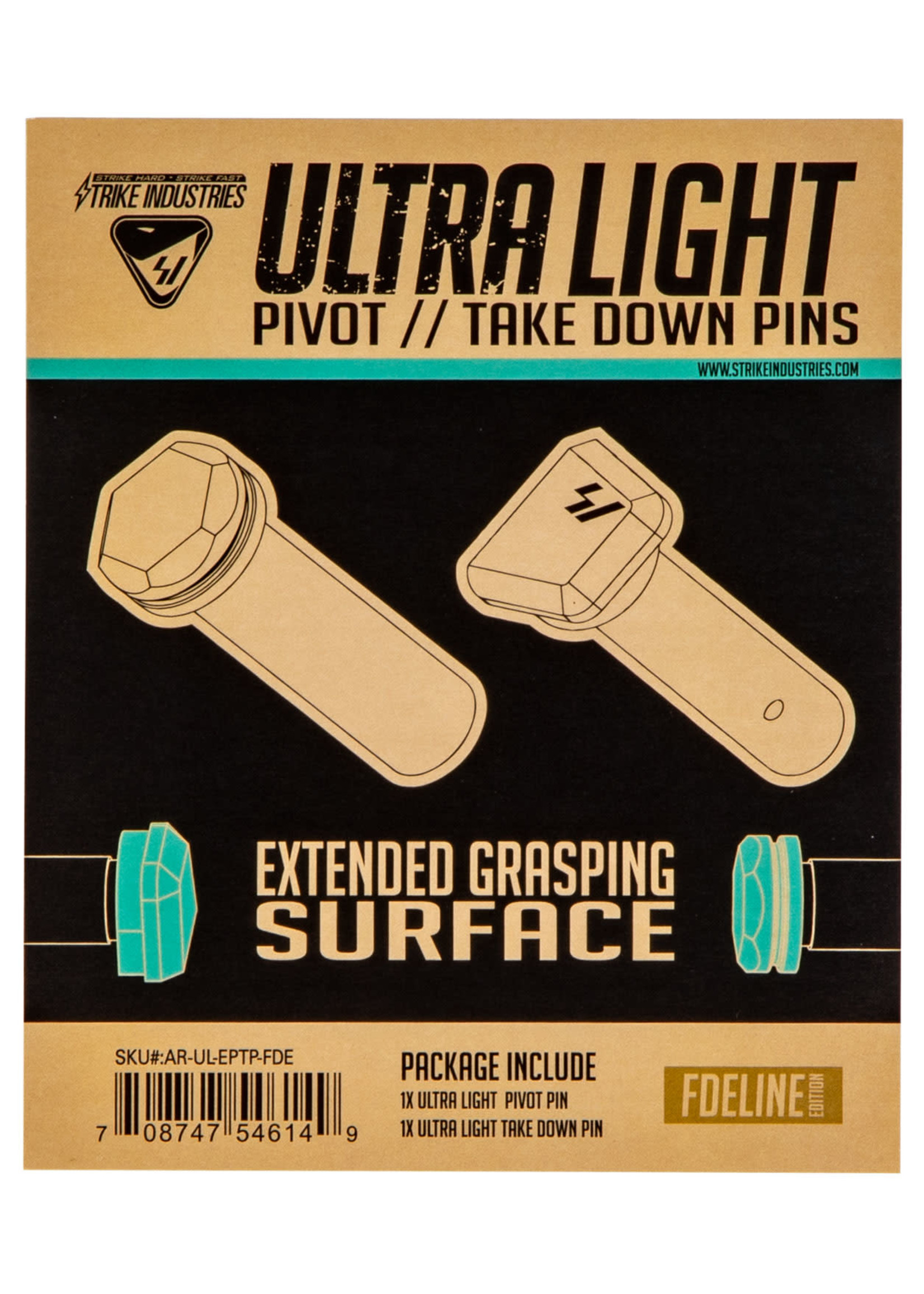 Strike Industries Strike Industries Takedown/Pivot Pins Ultra Light AR-15 Flat Dark Earth Aluminum