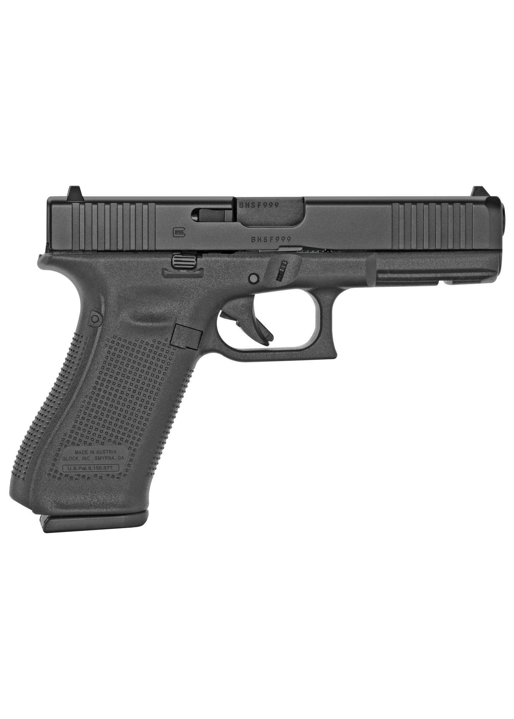Glock Glock, 19 Gen3, Striker Fired, Semi-automatic, Polymer Frame Pistol, Compact, 9MM, 4.02" Barrel, Matte Finish, Black, Fixed Sights, 15 Rounds, 2 Magazines