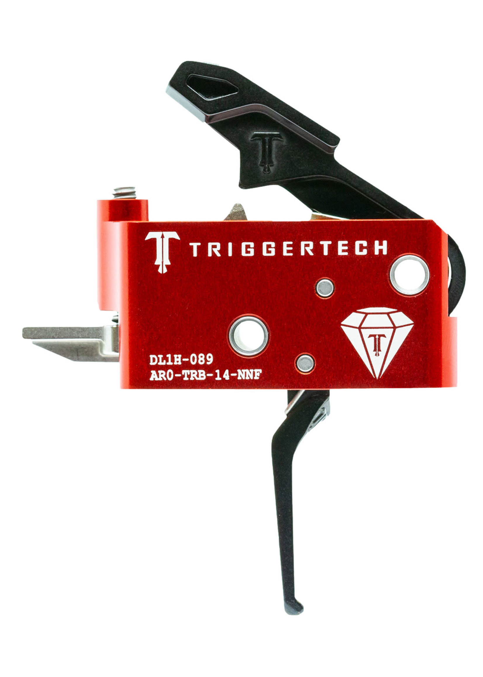 Trigger Tech Trigger Tech, Trigger, 1.5-4.0LB Pull Weight, Fits AR-15, Diamond Flat Trigger, Right Hand, Adjustable, Black Finish, Includes Installation Tools, Instructions Book, & TriggerTech Patch