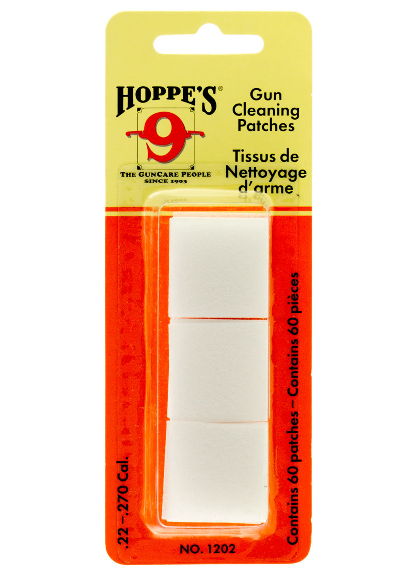 Hoppe's Hoppe's 1202 Gun Cleaning #2 Patches 22-270 Cal Cotton 60 Per Pkg